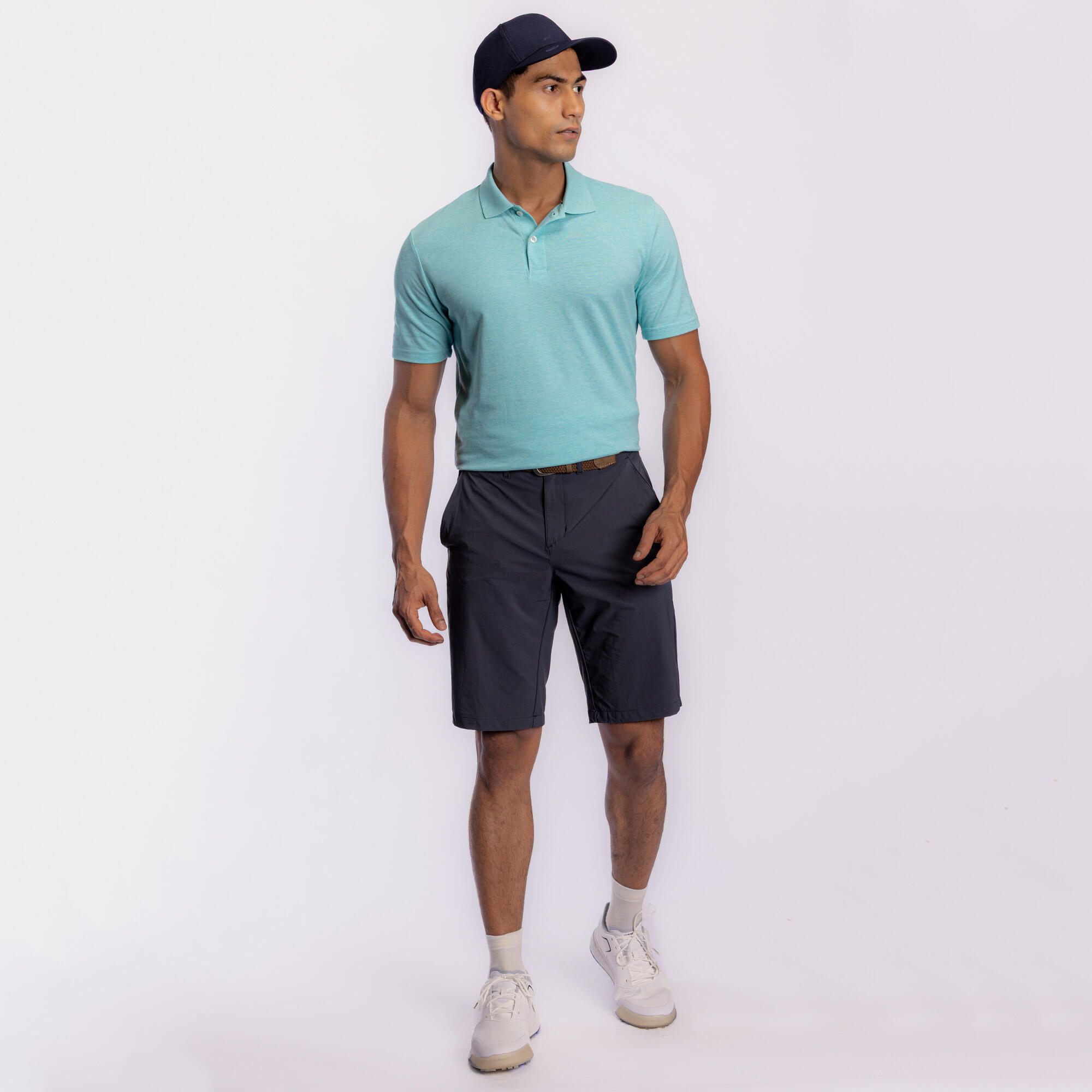 Men’s golf cotton short-sleeved polo shirt - MW100 Turquoise