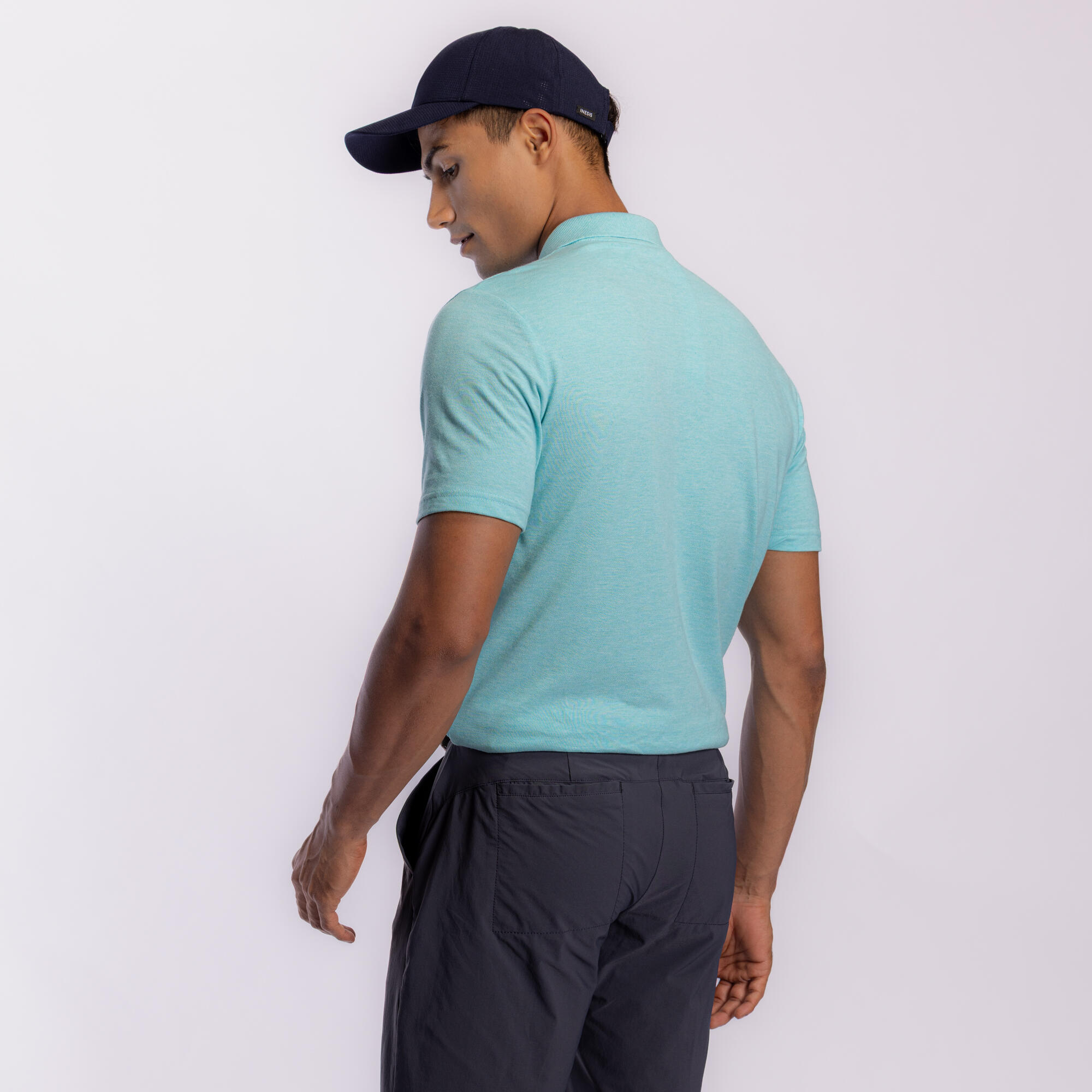 Men’s golf cotton short-sleeved polo shirt - MW100 Turquoise