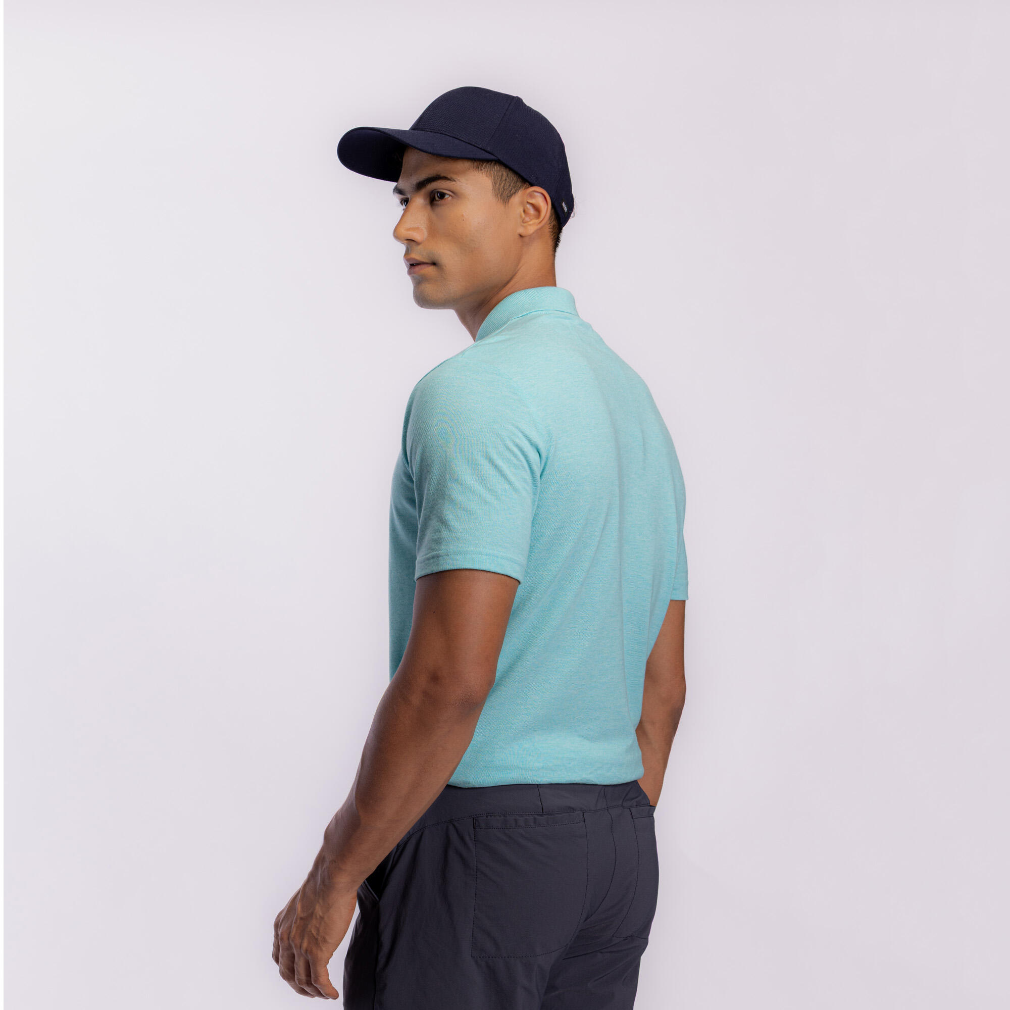 Men’s golf cotton short-sleeved polo shirt - MW100 Turquoise