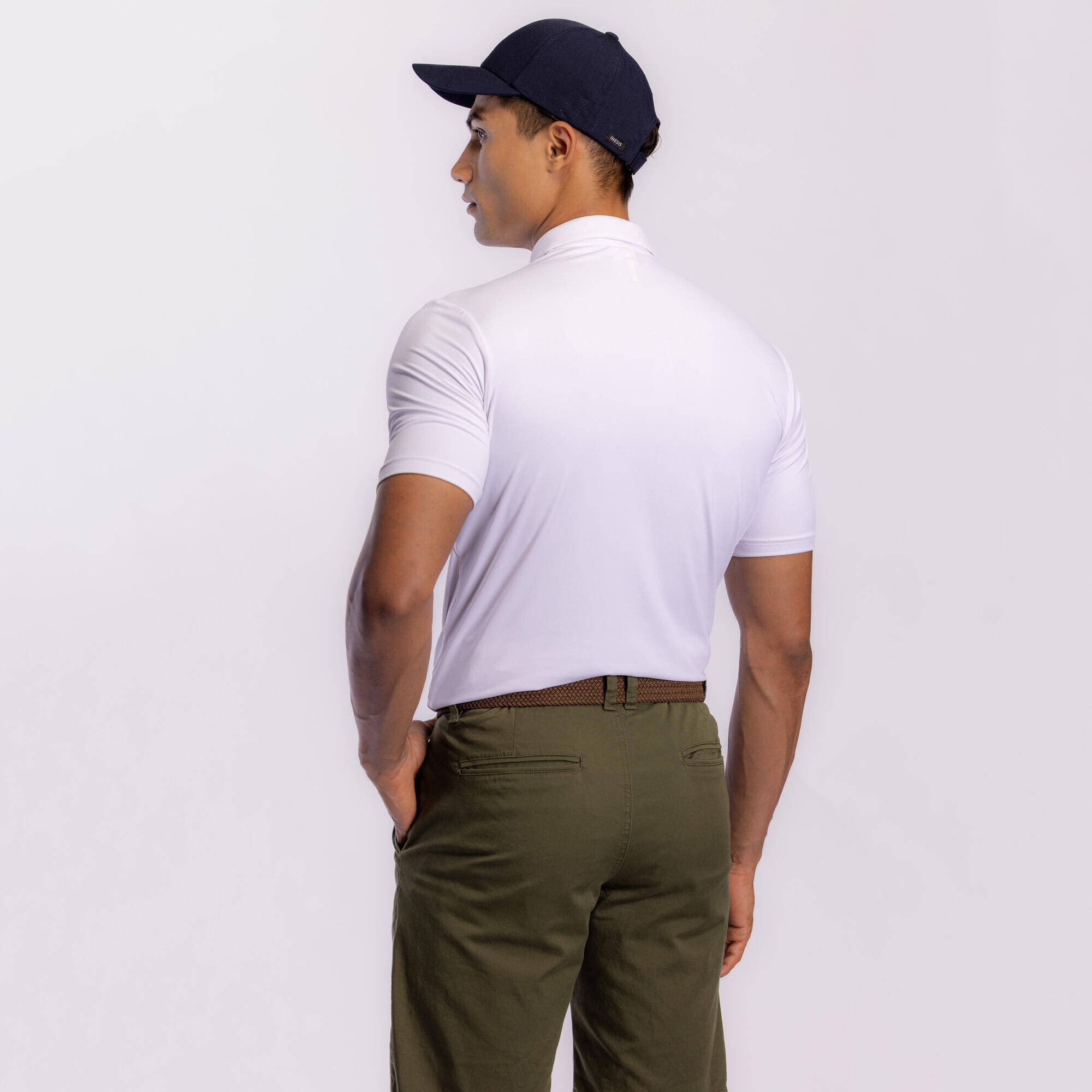 Men Golf Polo T-Shirt 500 White -  4