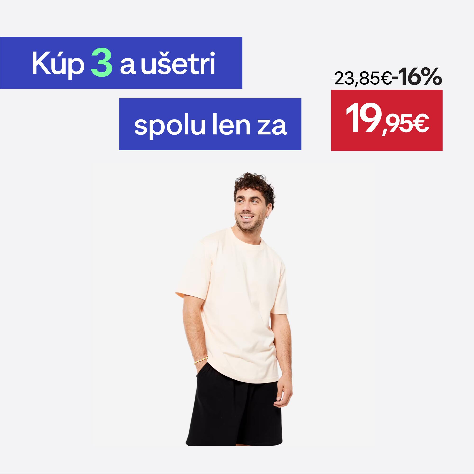 DOMYOS Pánske fitness tričko s krátkymi rukávmi béžovo-ružové S