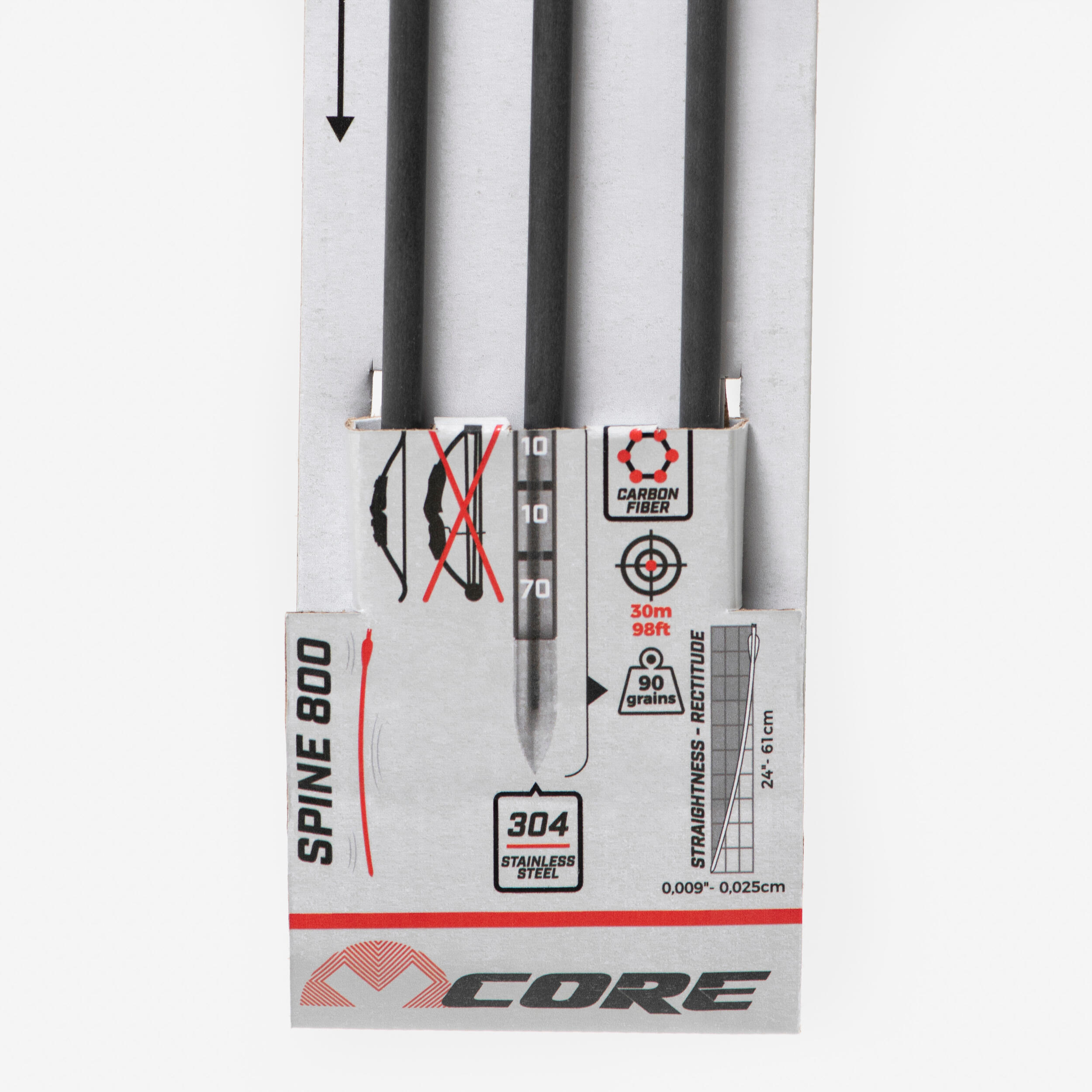 Conjunto de 3 flechas Core Jet para Arco Madeira Core Shift 10/12