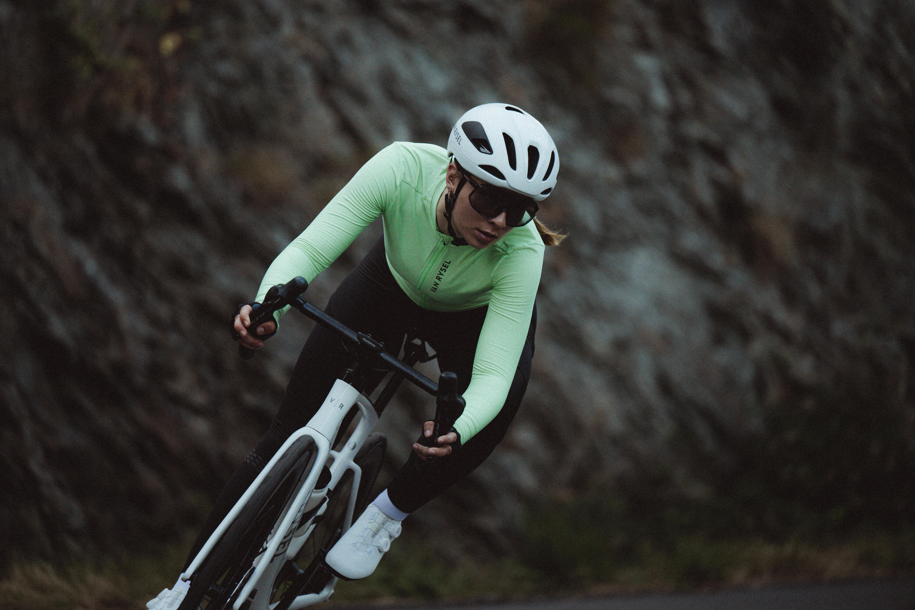 Maglia manica lunga ciclismo unisex RCR 2 tempo fresco verde 9/12