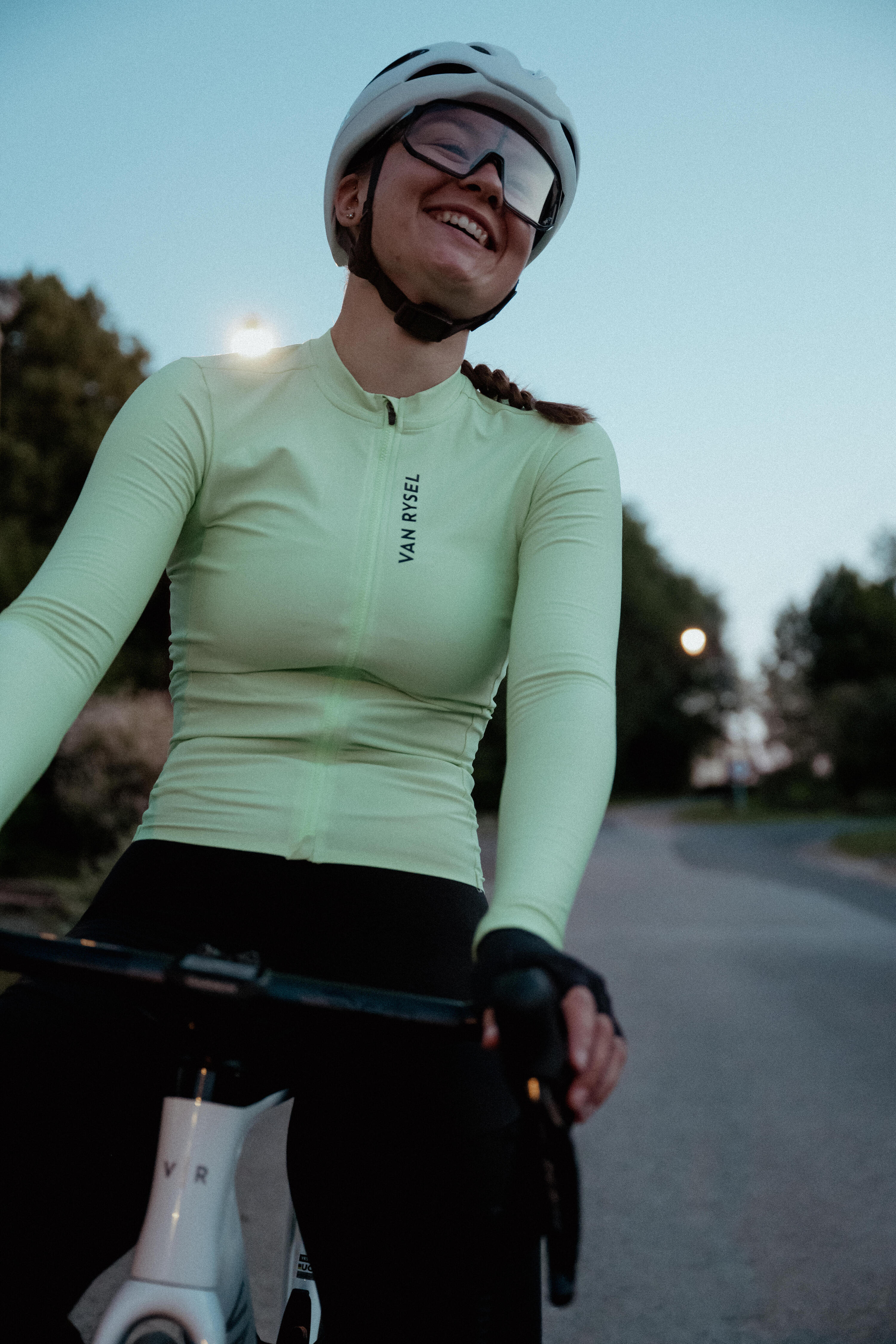 Maglia manica lunga ciclismo unisex RCR 2 tempo fresco verde 10/12