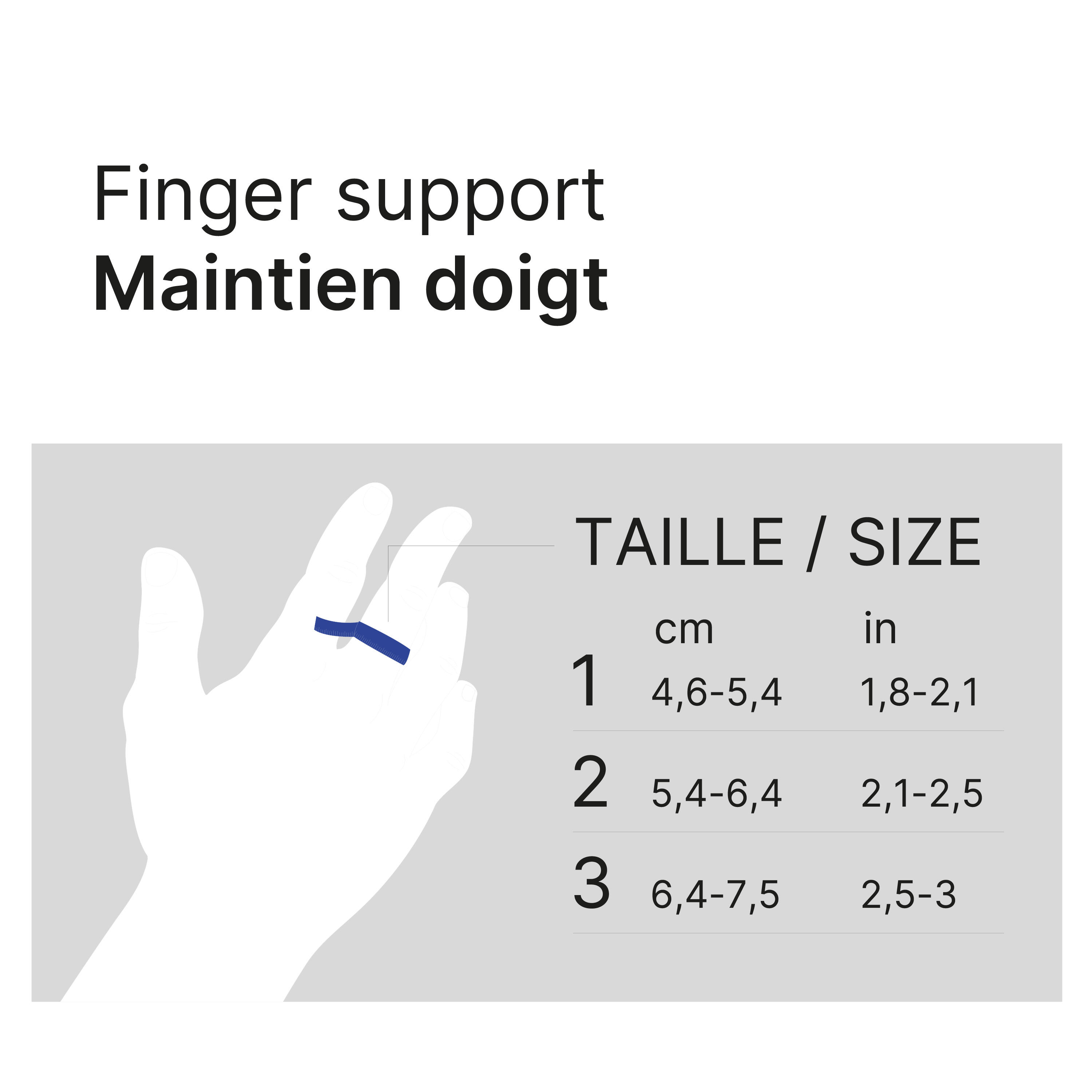 Finger support with tightening strap- Smoked Black