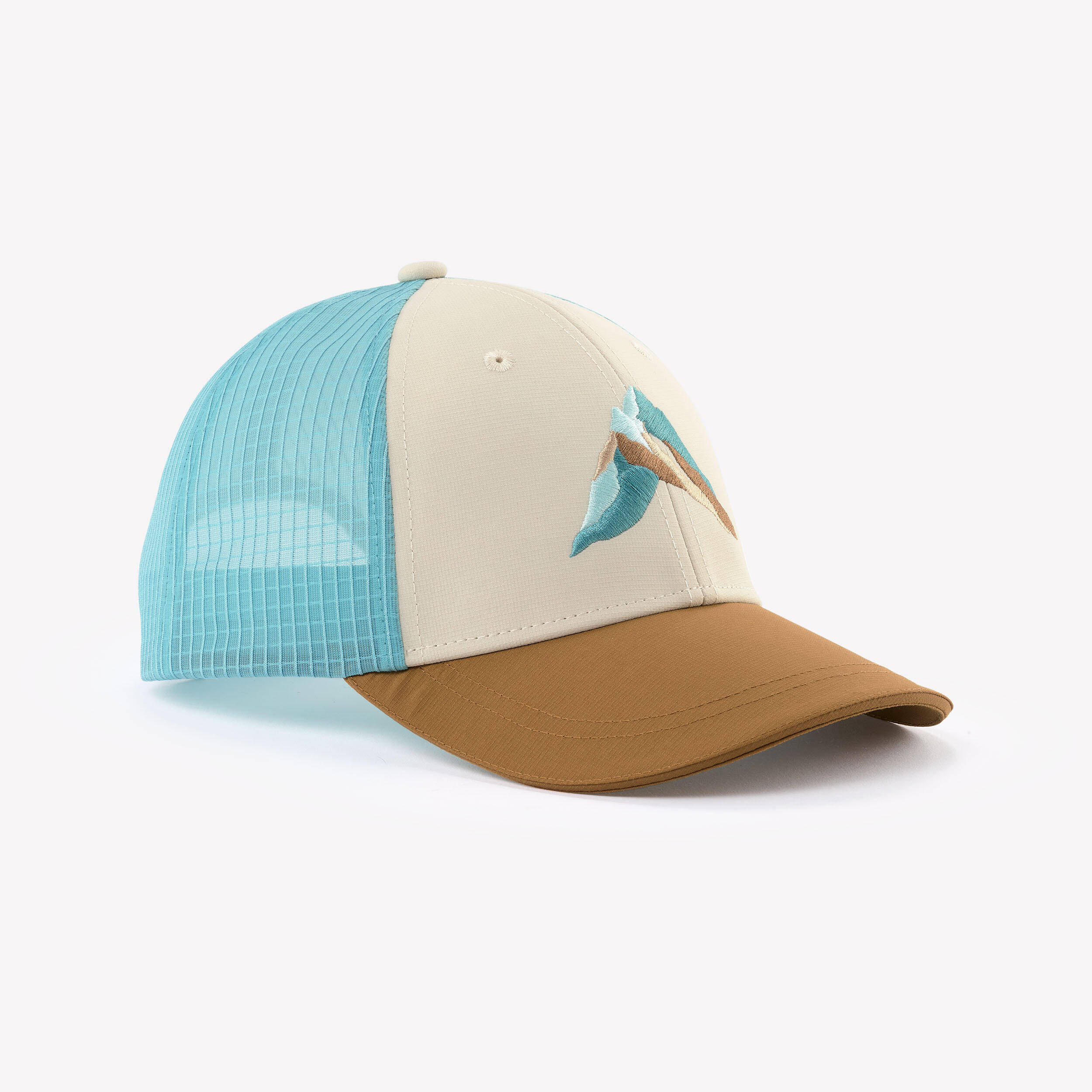 Kids’ Trucker hiking cap MH100, 7-15 years - Beige