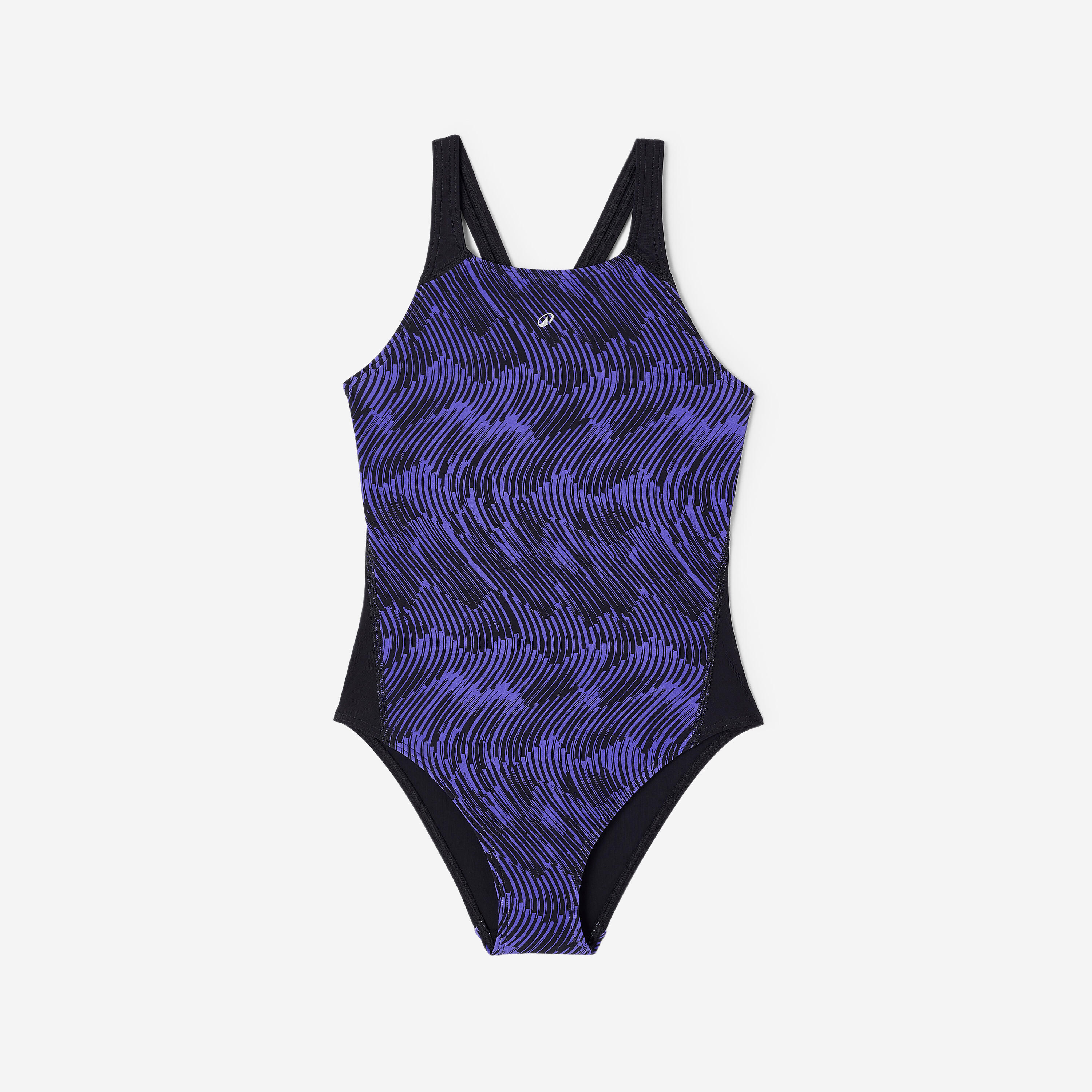 Maillot de bain 1 pièce natation Fille ado, Kamyleon mouv violet 9/12