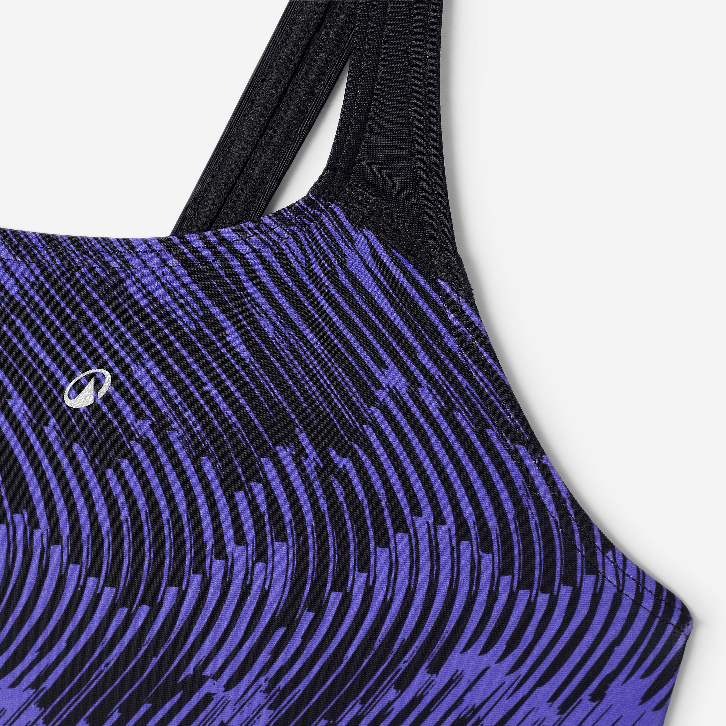 Maillot de bain 1 pièce natation Fille ado, Kamyleon mouv violet 11/12