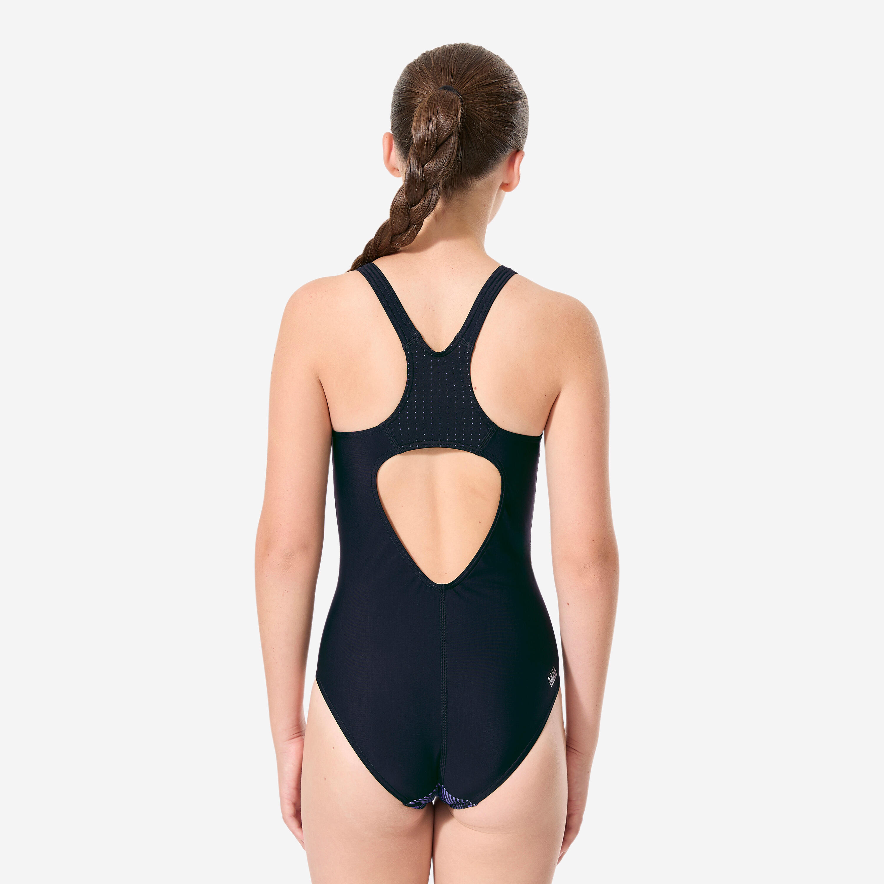 Maillot de bain 1 pièce natation Fille ado, Kamyleon mouv violet 4/12