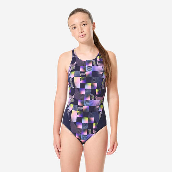 Maillot de bain 1 pièce natation Fille enfant, Kamiye dami bleu