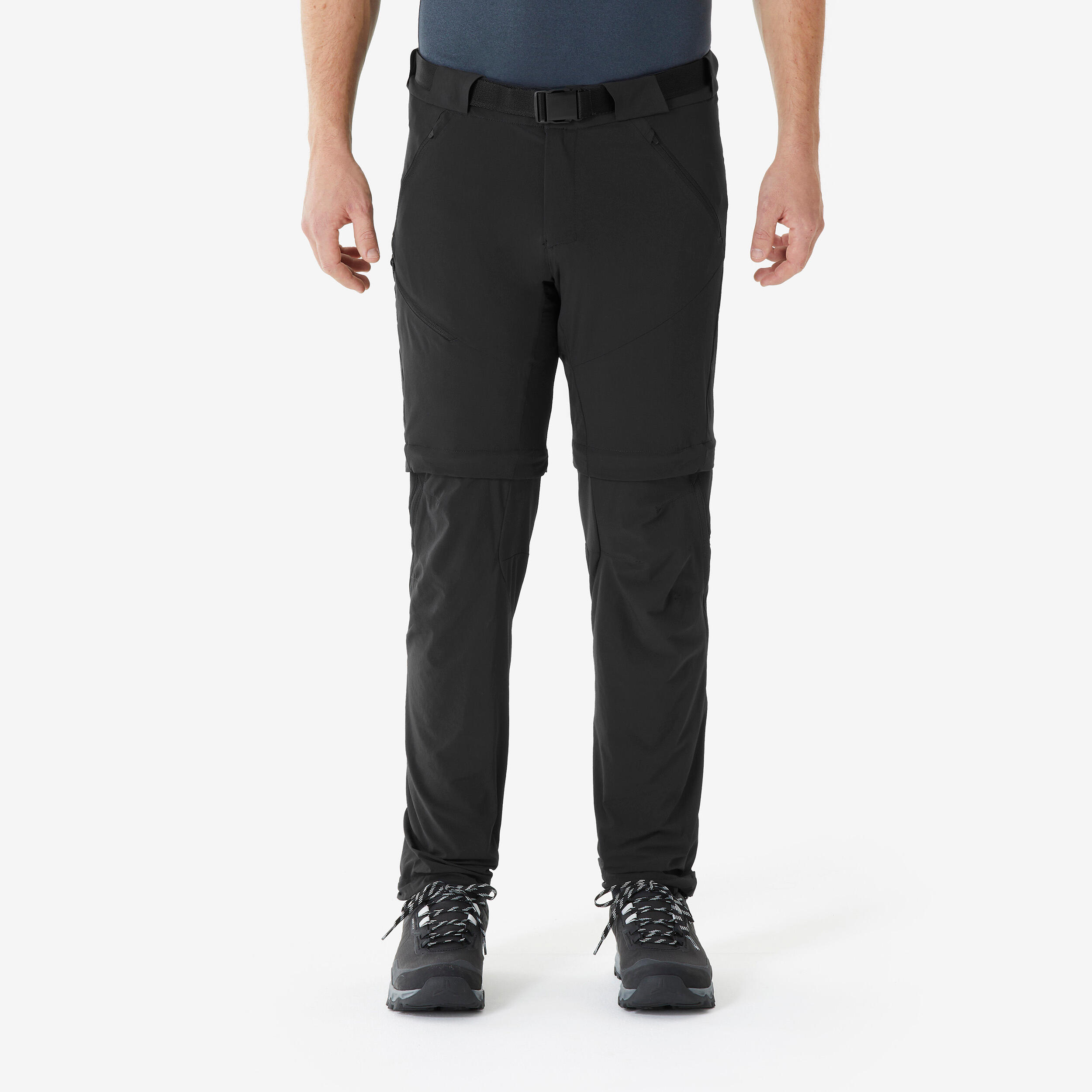 Men's Modular Hiking Trousers, MH500 - Black