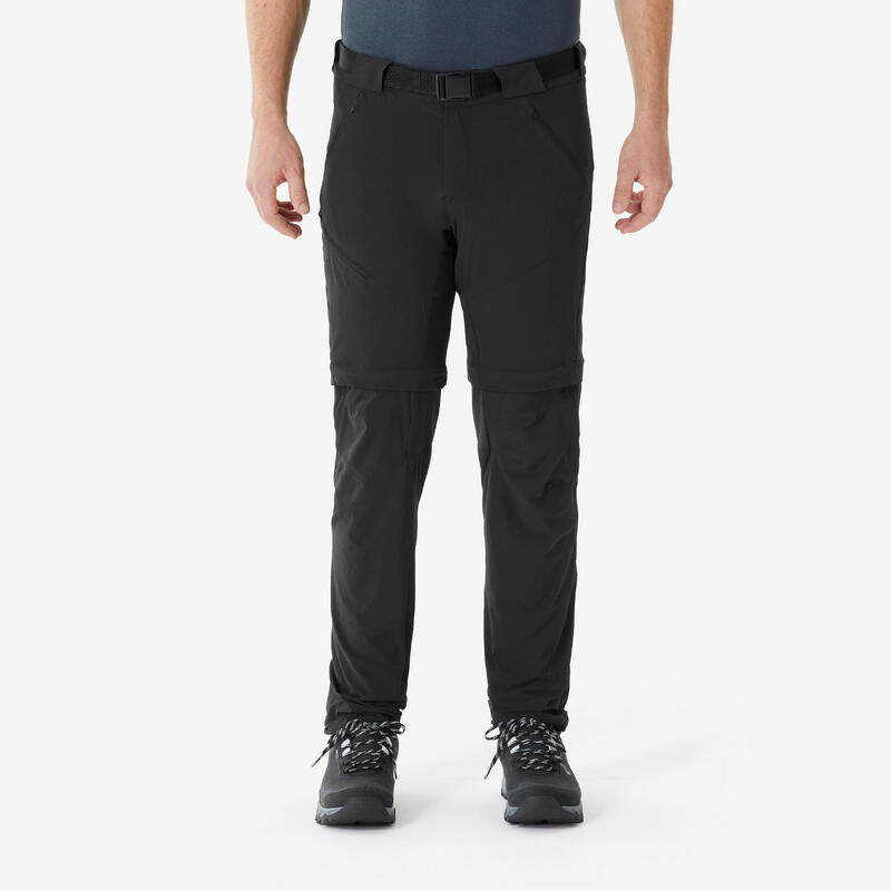 Pantalon modulabil Drumeție la munte MH500 Negru Bărbați
