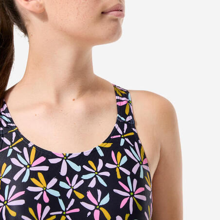 Купальний дитячий суцільний Vega з шортиками чорний з принтом