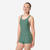 Maillot de bain 1 pièce natation shorty Fille ado, Vega pantai kaki