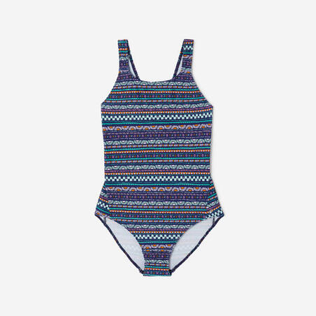Купальник суцільний Vega для плавання для дівчат синій в смужку