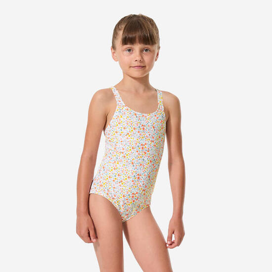 Maillot de bain 1 pièce natation fille, Vega mimi corail