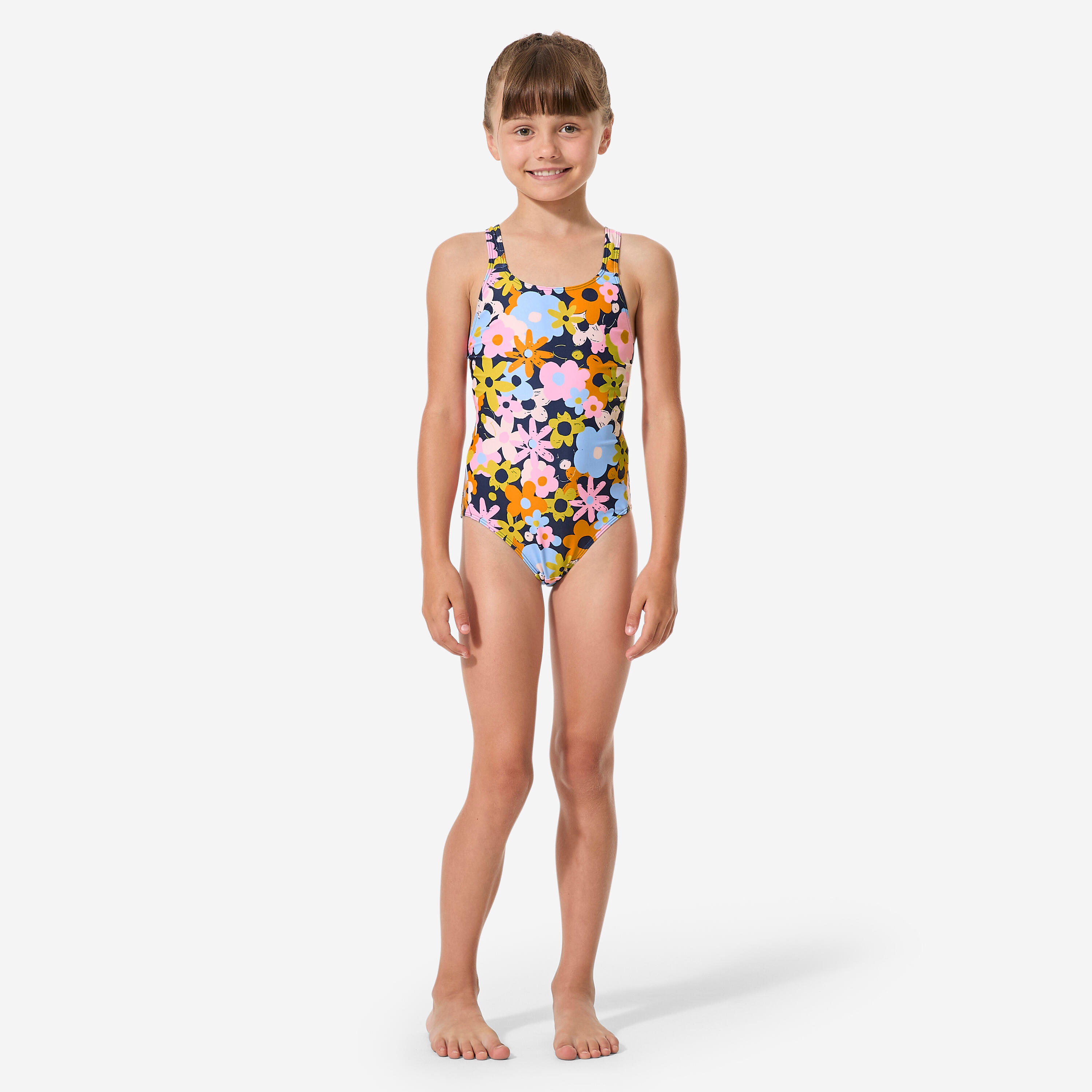 Costume intero ragazza VEGA LYS blu 3/12