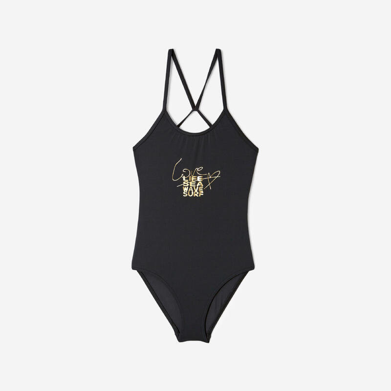 Costum de baie întreg surf Hiloe Signature Negru Fete