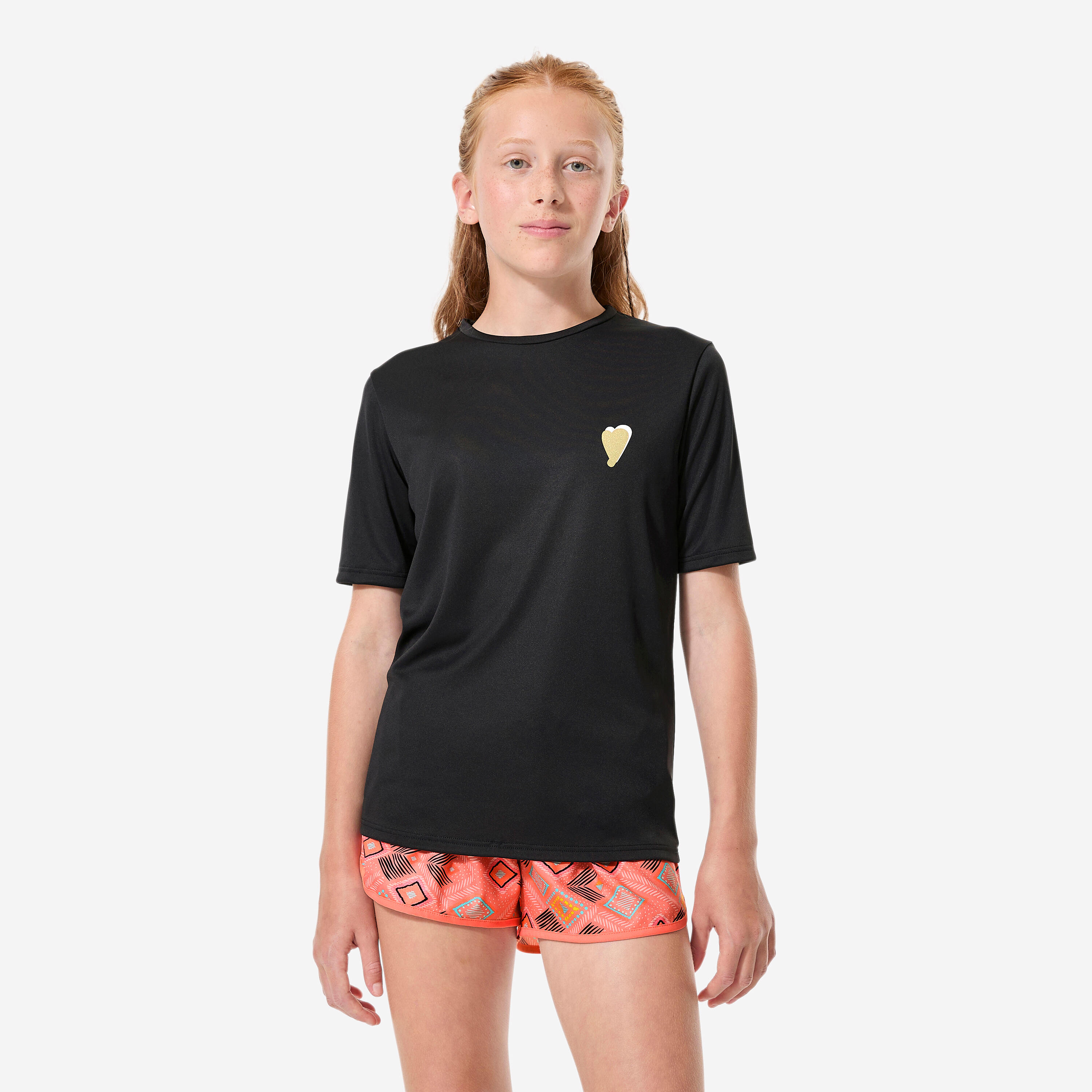 Wasser-T-Shirt Kurzarm Surfen Kinder - 100 Love schwarz 5/10