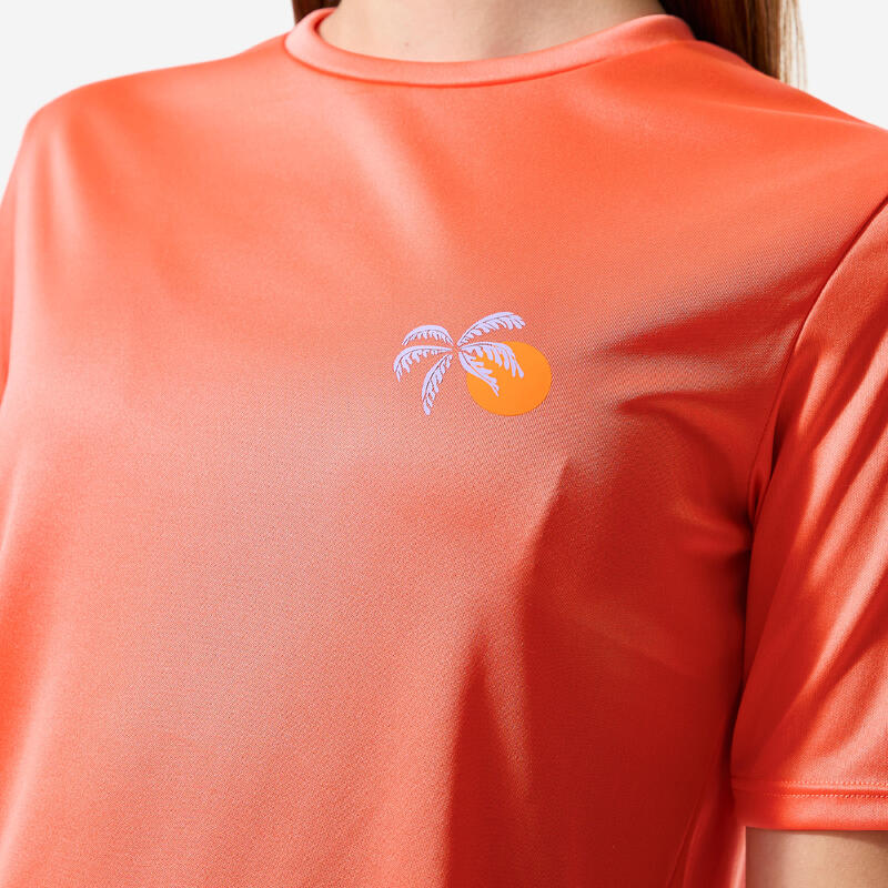 Tricou anti UV 100 UPF50+, UV>95% Palms Corai Copii