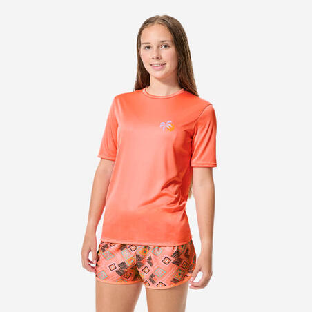 Футболка дитяча 100 для серфінгу з УФ-захистом коралова
