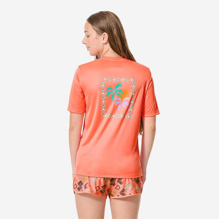 T-shirt anti UV manches courtes surf enfant - 100 Surf Everyday kaki