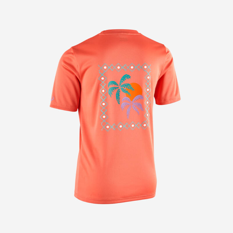 Tricou anti UV 100 UPF50+, UV>95% Palms Corai Copii