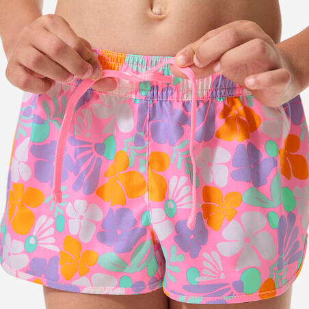 Шорти 100 Caro для серфінгу для дівчат рожеві з квітковим принтом