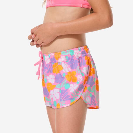 Шорти 100 Caro для серфінгу для дівчат рожеві з квітковим принтом