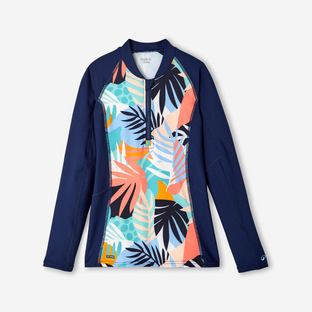 UV-SHIRT MÄDCHEN ZIP LANGARM 500 