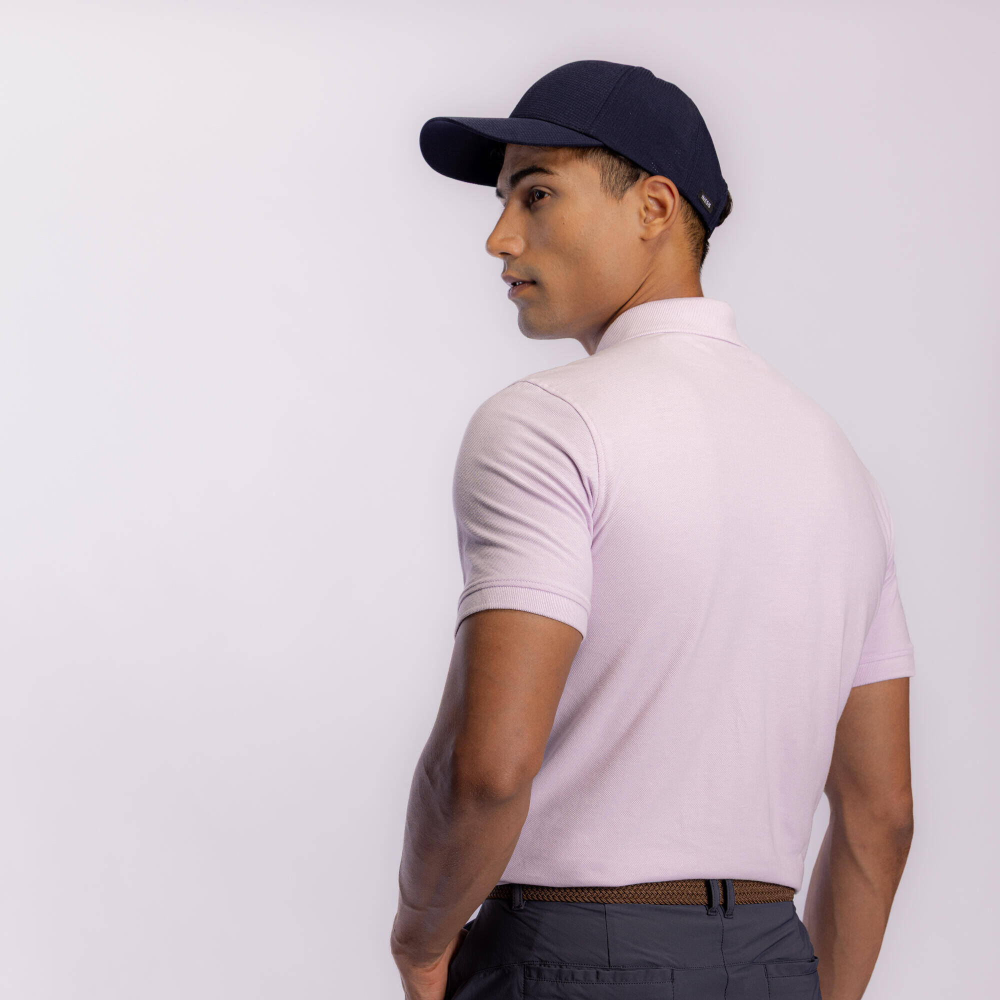 Men’s golf cotton and polyester short-sleeved polo shirt - MW500 lilac -  5