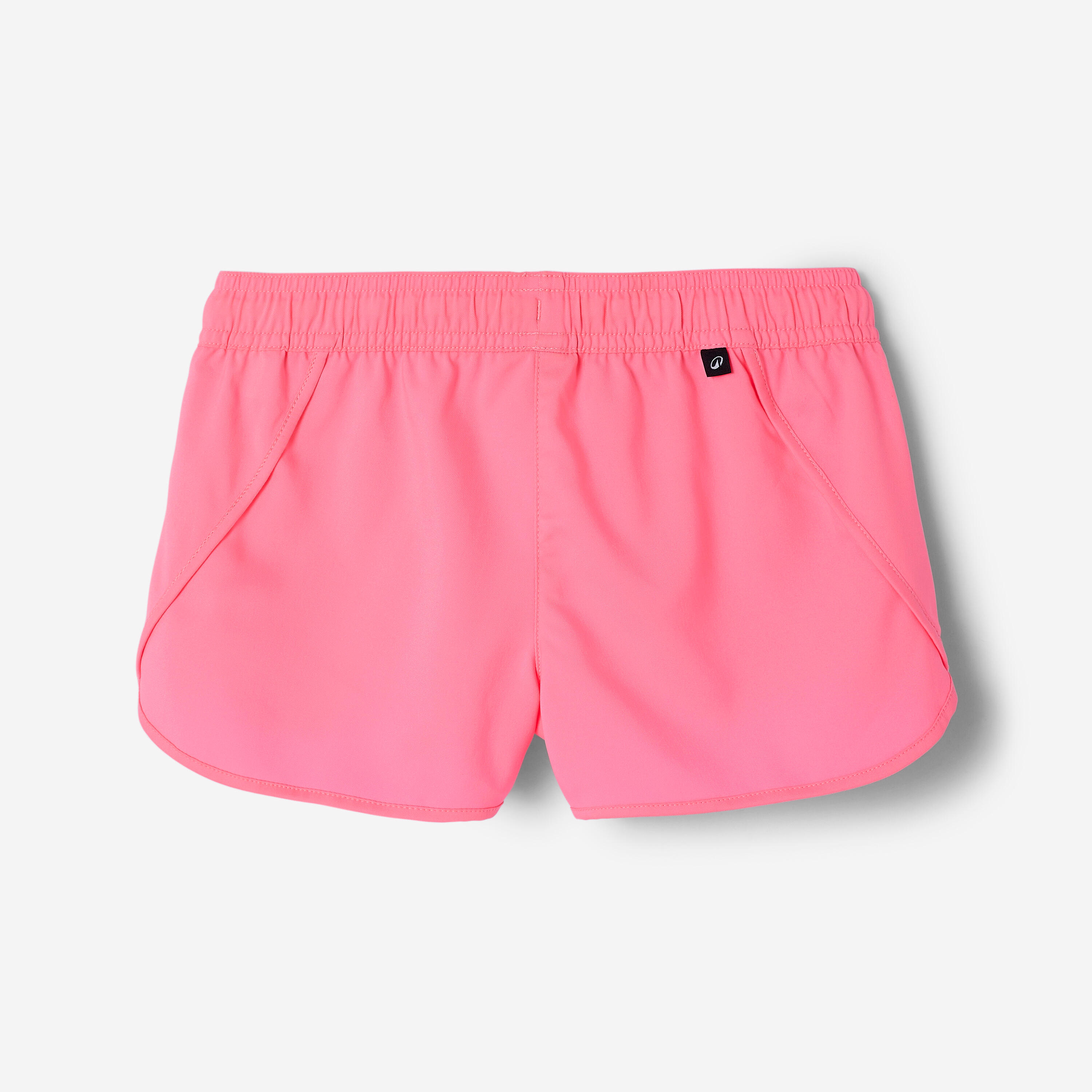 Maillot de bain short fille, Caro 100 rose fluo 7/8
