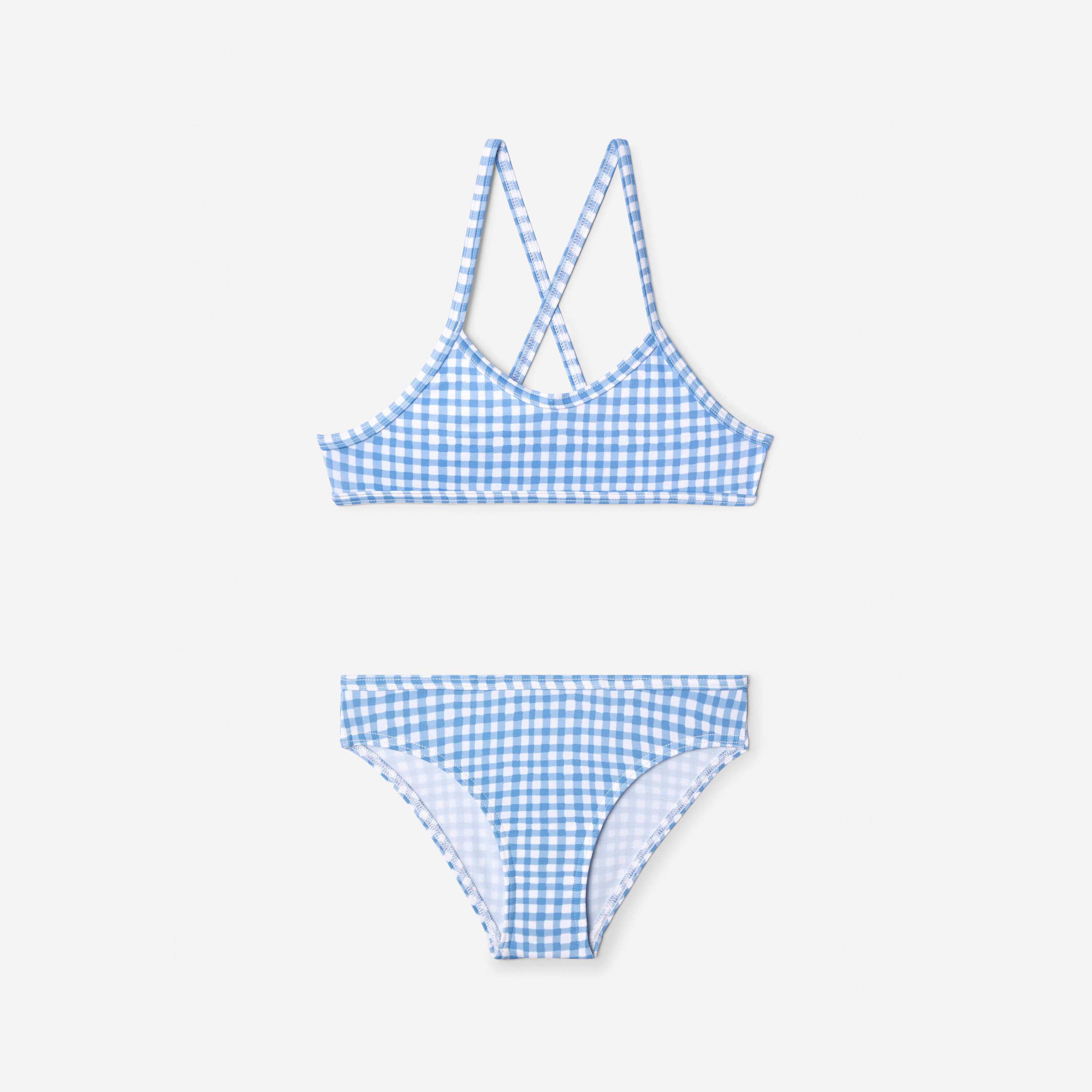 Maillot de surf deux-pièces à bretelles croisées fille, Boni 7/8