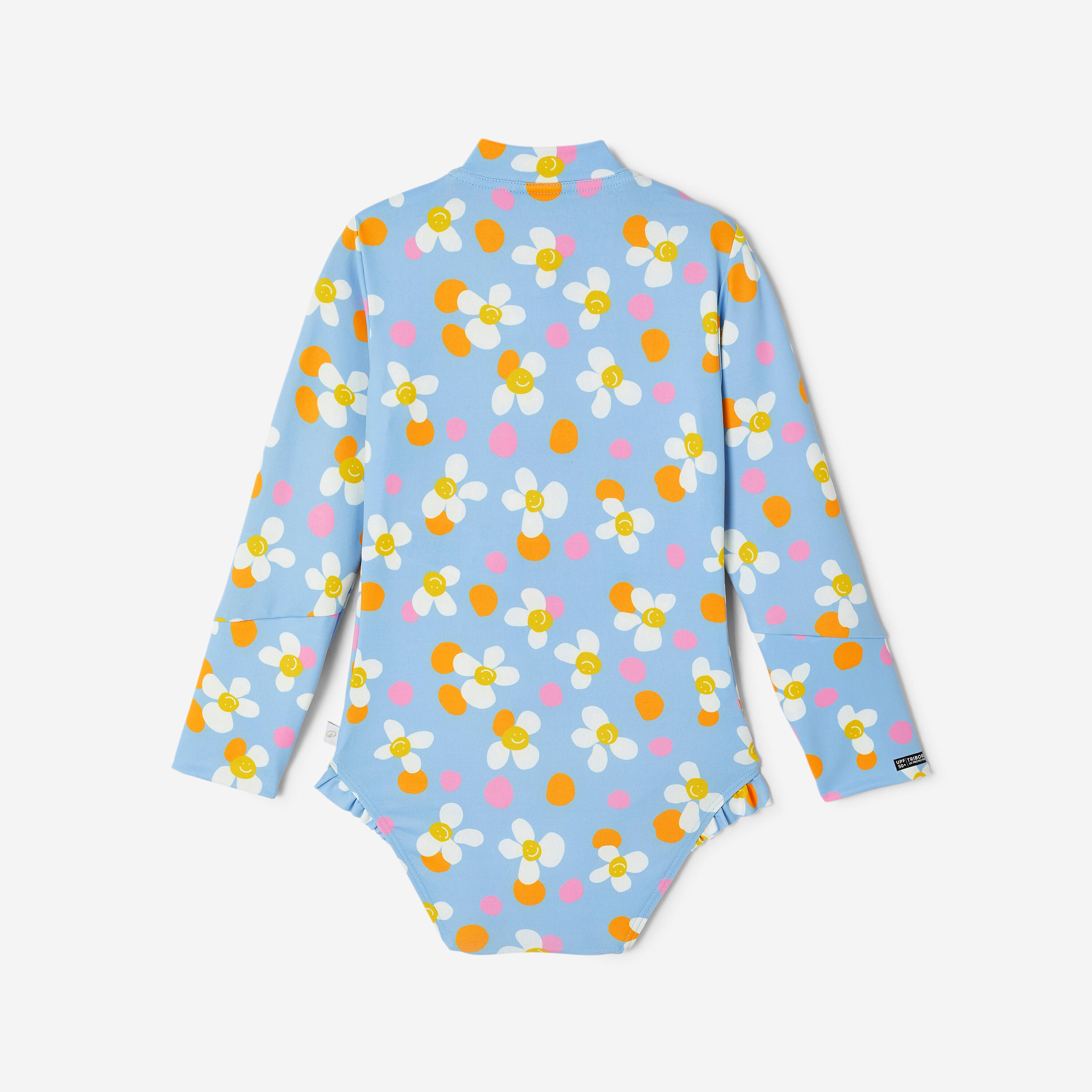 Maillot de bain 1 pièce anti UV manches longues bébé / fille, Izia bleu pop 10/12