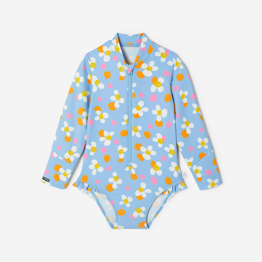 Plavi kupaći dugih rukava s UV zaštitom za bebe / devojčice Izia