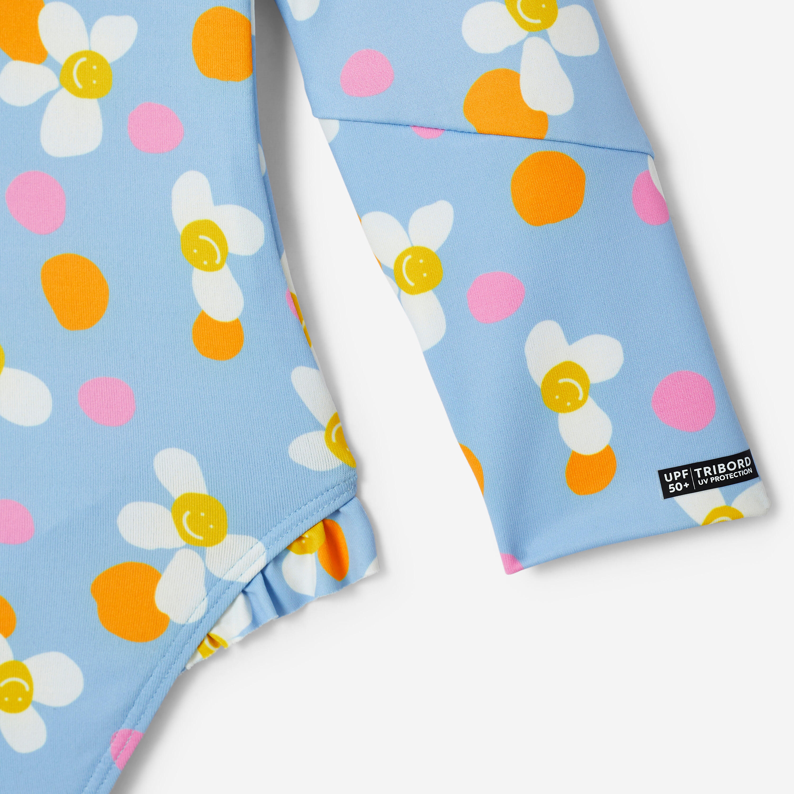 Maillot de bain 1 pièce anti UV manches longues bébé / fille, Izia bleu pop 9/12