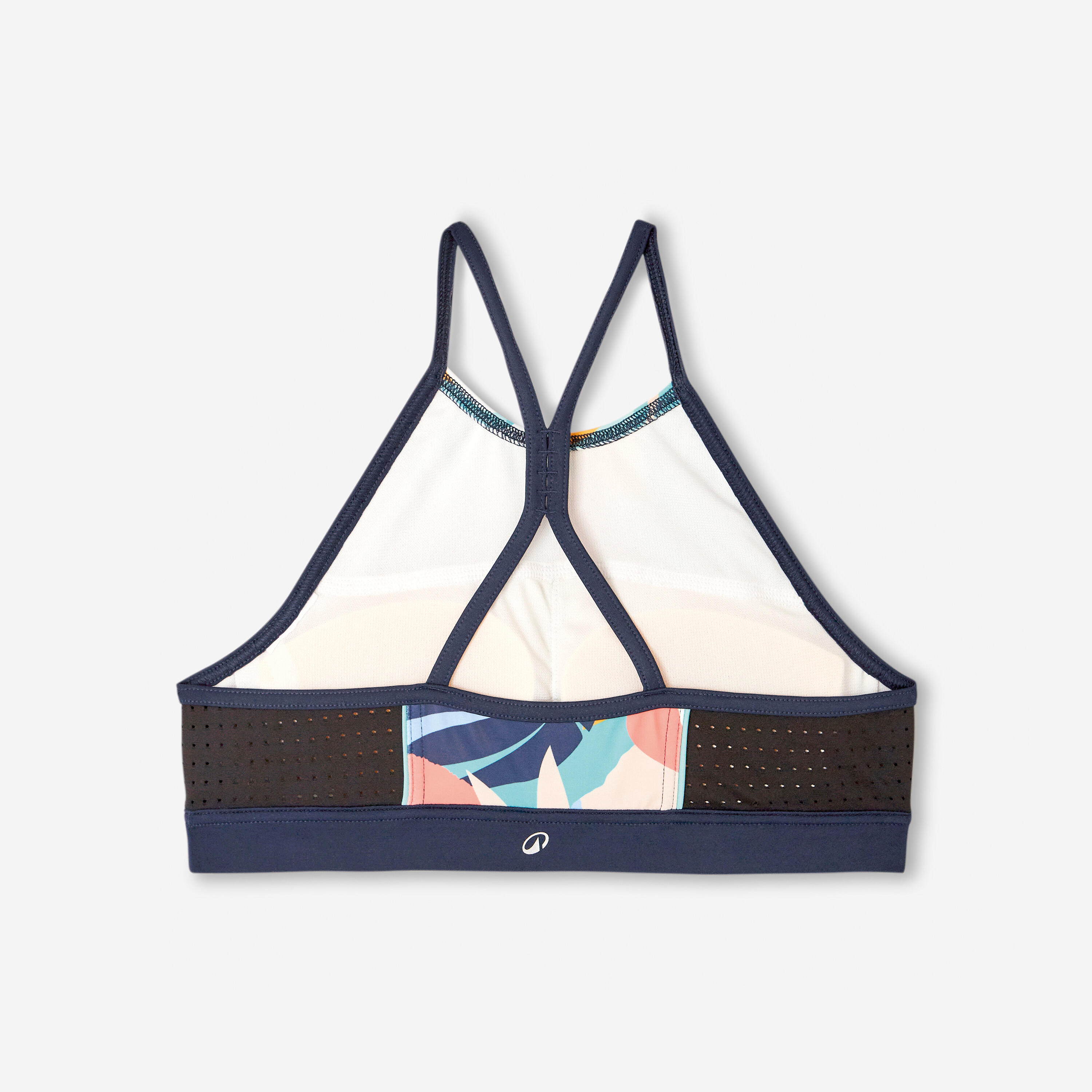 Haut de maillot de bain surf brassière fille, 900 Baha Palmy bleu 8/8