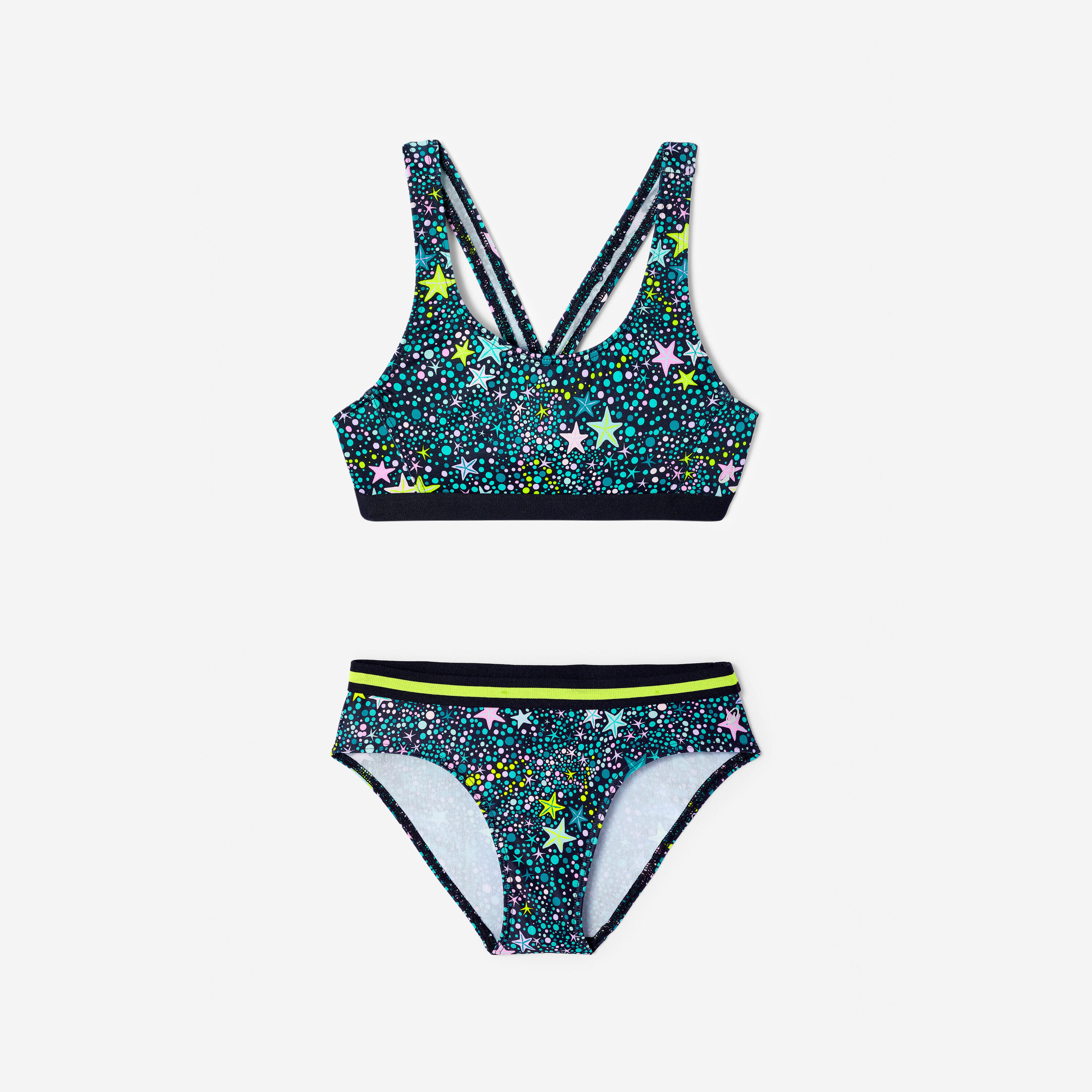 Haut de maillot de bain 2 pièces natation Fille enfant, Vega magic jaune 5/12