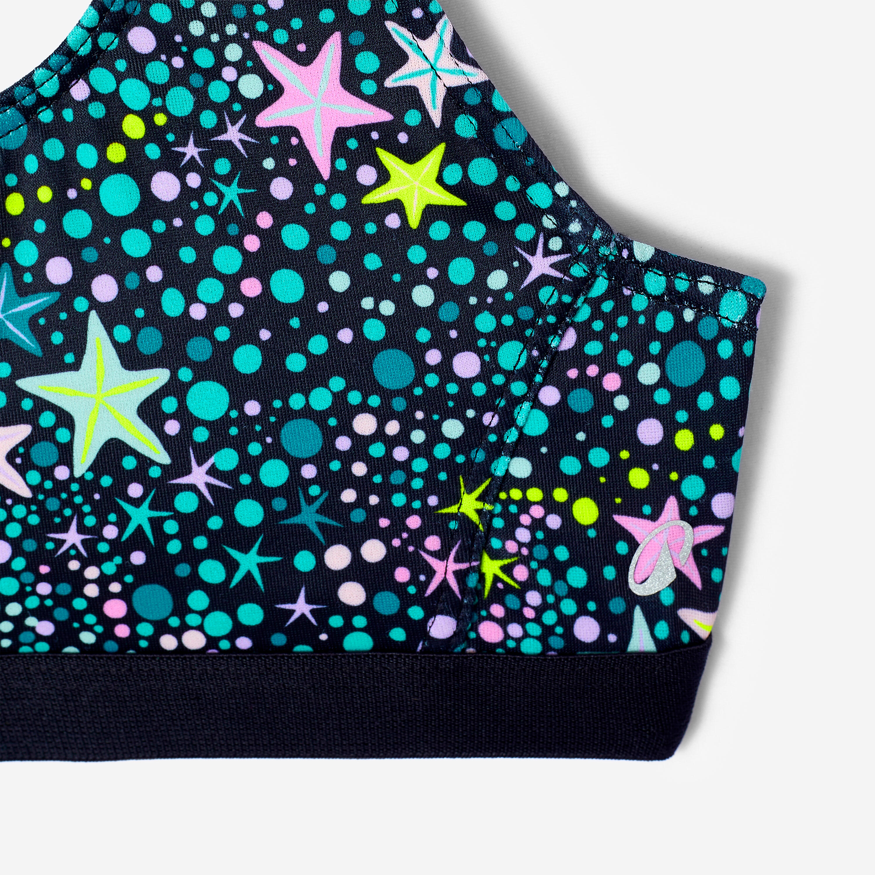 Haut de maillot de bain 2 pièces natation Fille enfant, Vega magic jaune 10/12