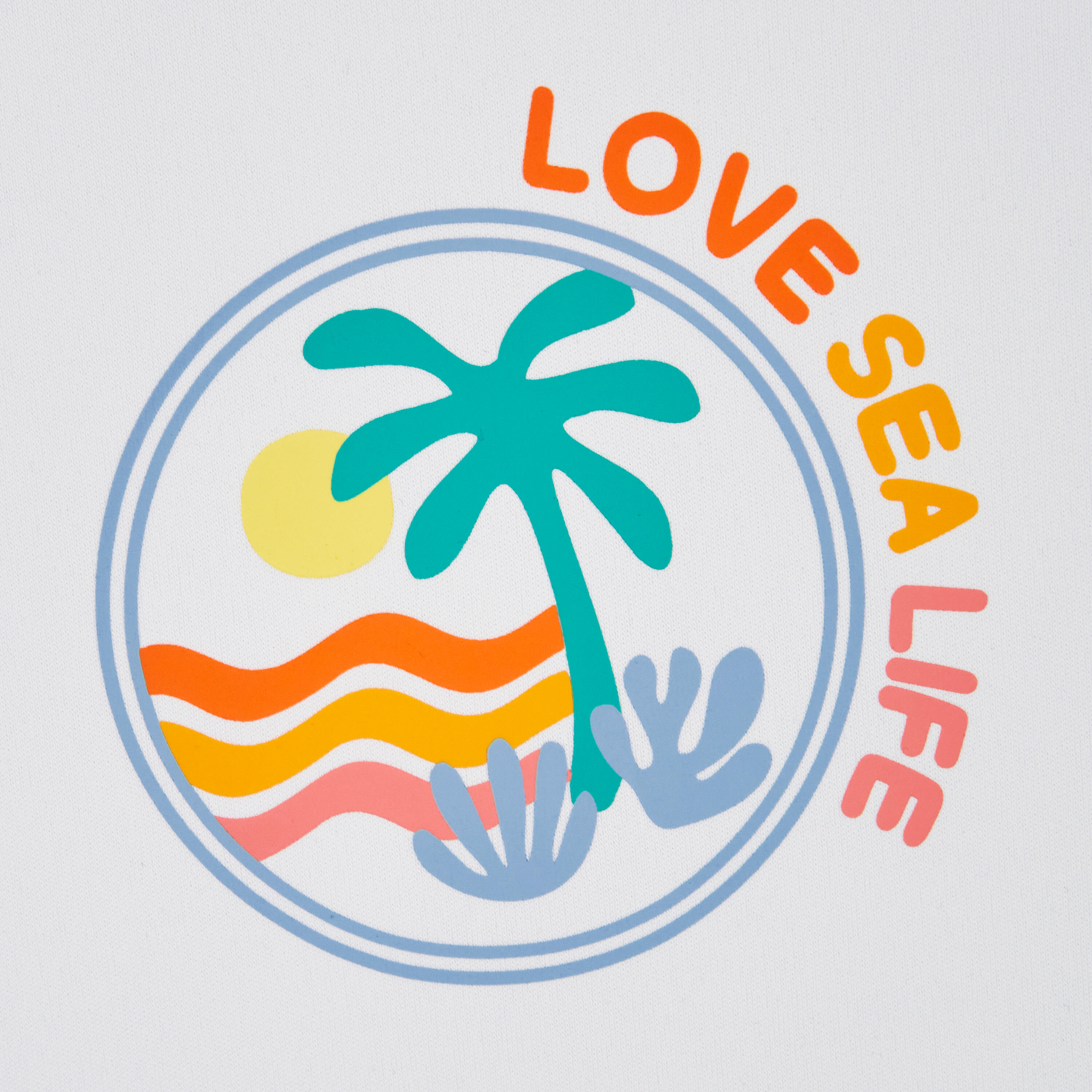 T-shirt anti UV surf enfant - 100 Love life blanc 8/8