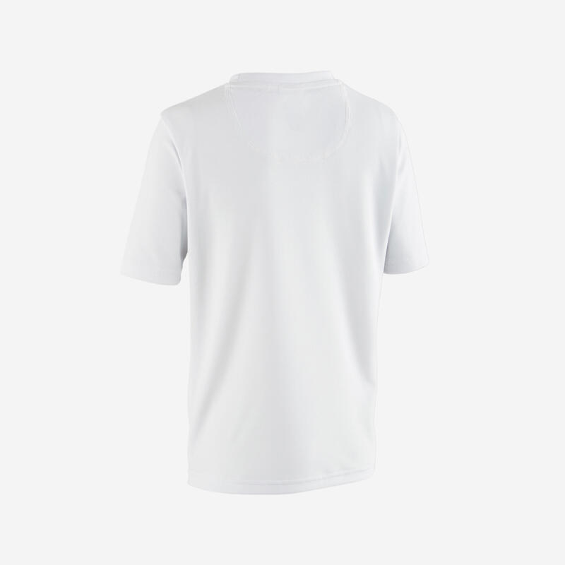 Çocuk Standart Kalıp Kısa Kollu UV Korumalı Tişört - Beyaz - 100