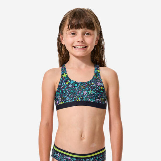 Haut de maillot de bain 2 pièces natation Fille enfant, Vega magic jaune