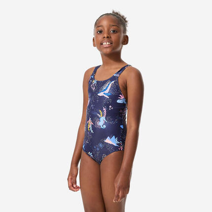 Maillot de bain 1 pièce natation Fille enfant, Vega ocean bleu