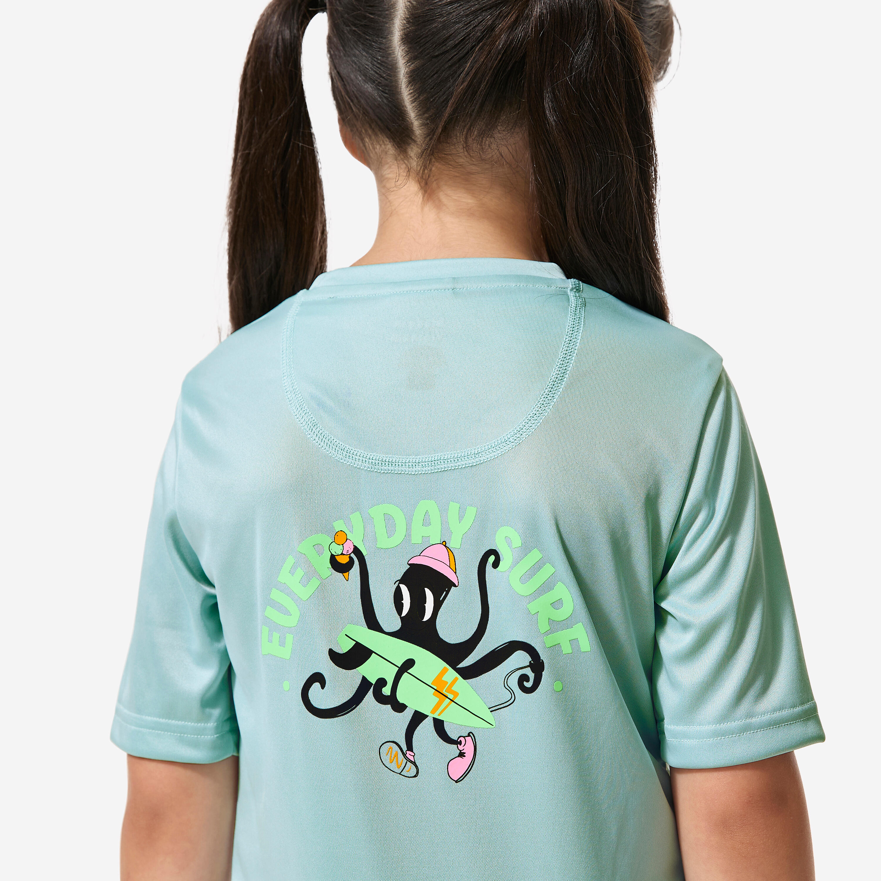 T-shirt anti UV surf enfant - 100 Poulpy bleu 6/10