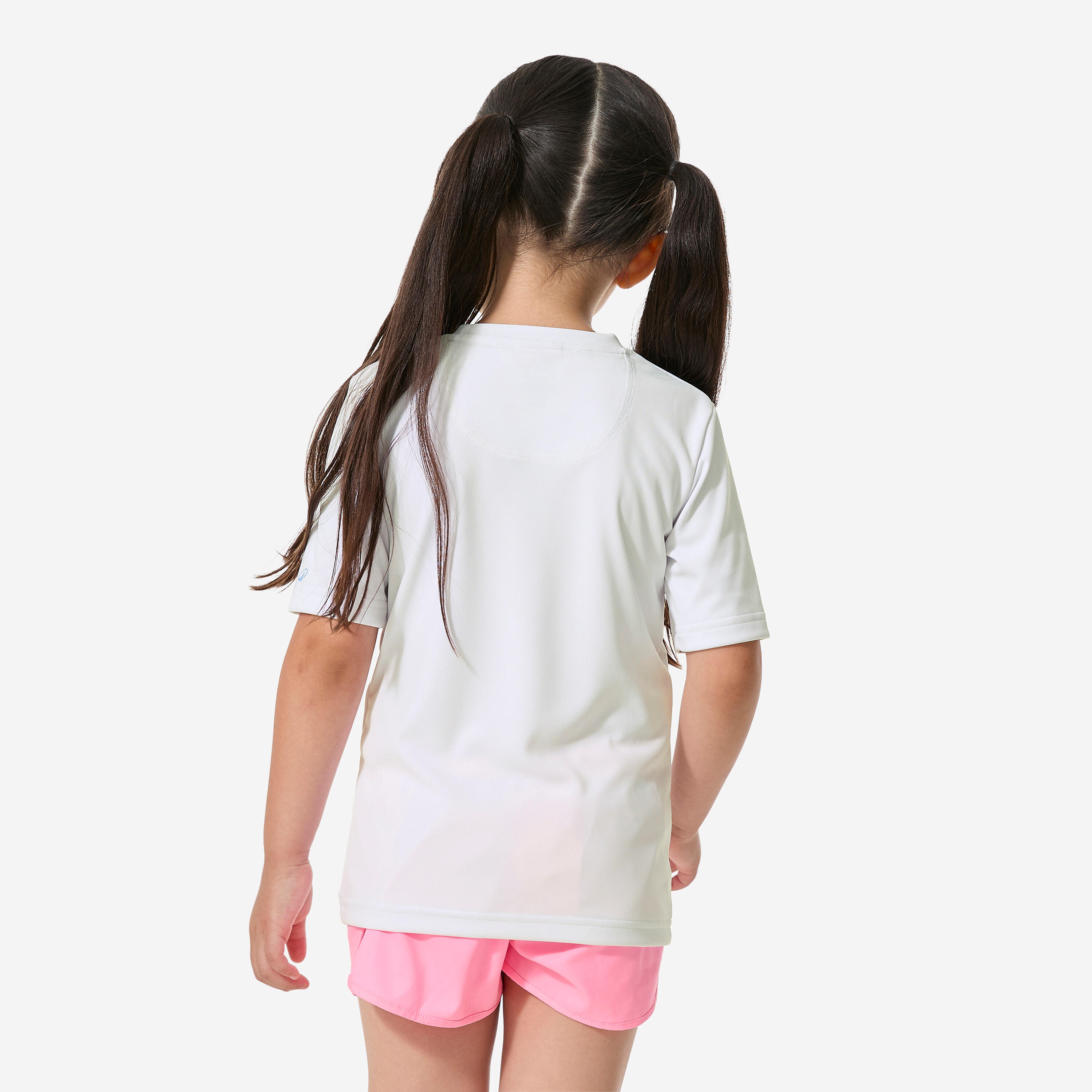 T-shirt anti UV surf enfant - 100 Love life blanc 2/8