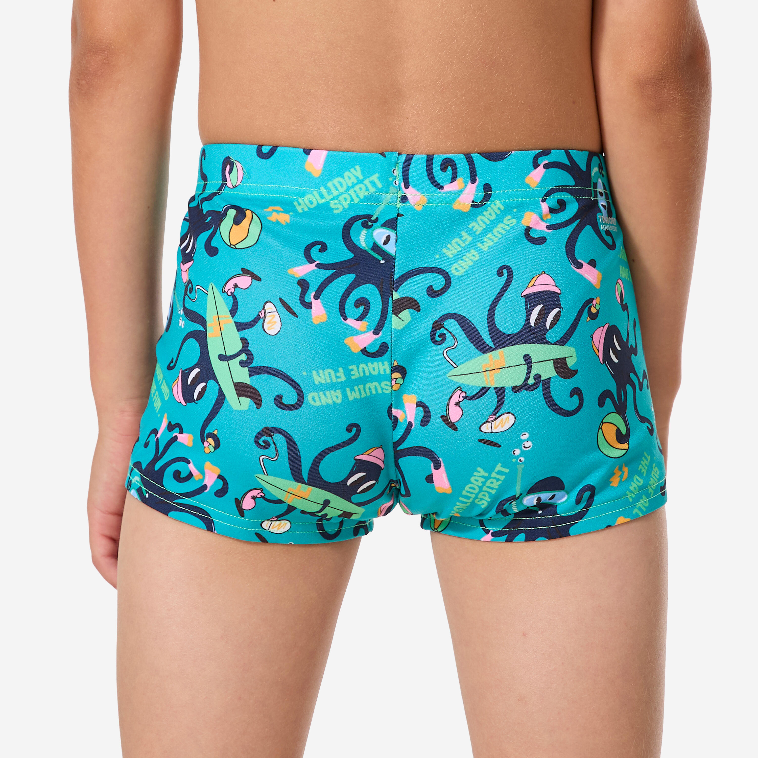 Boxer de bain natation Garçon enfant, Fiti fun turquoise 4/12