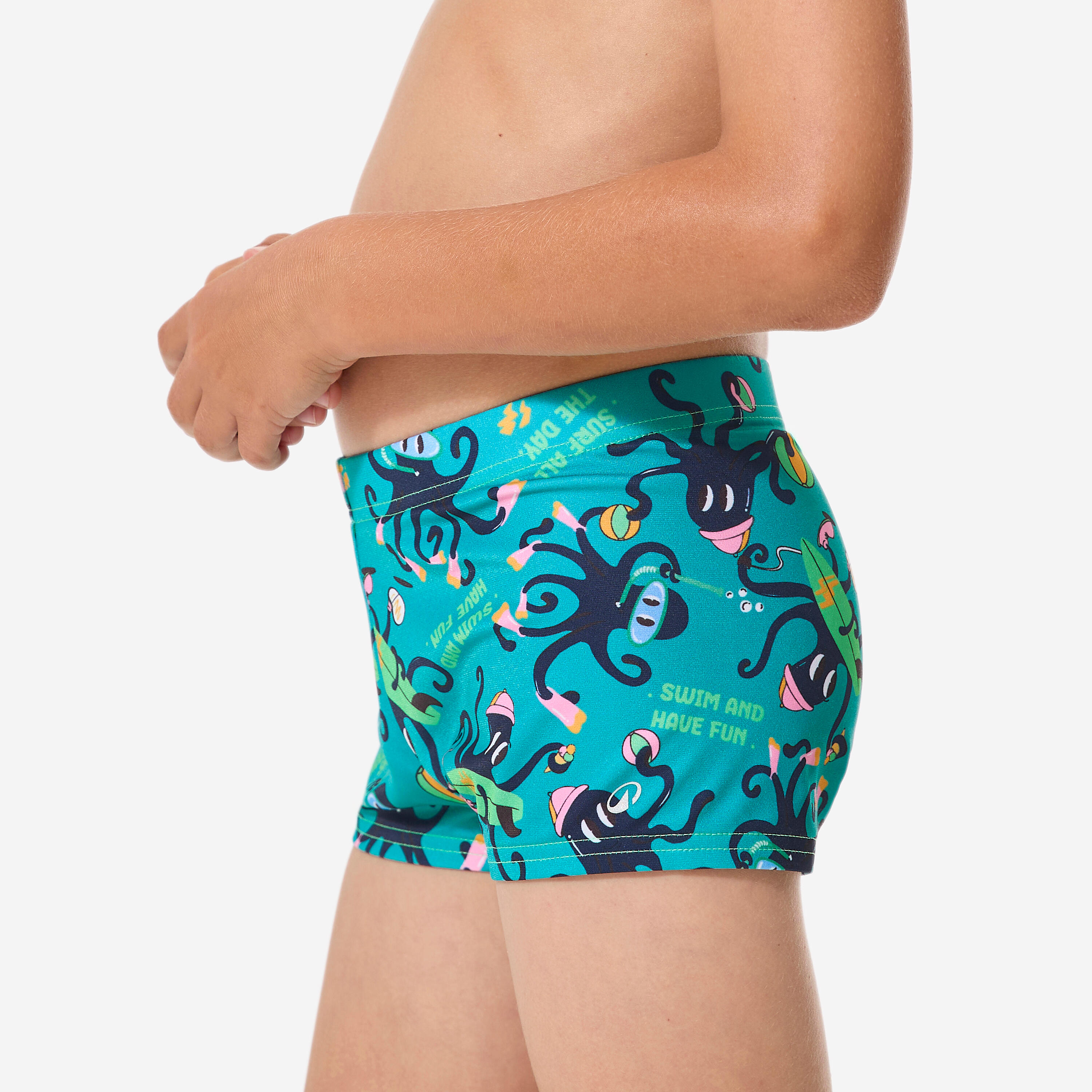 Boxer de bain natation Garçon enfant, Fiti fun turquoise 5/12