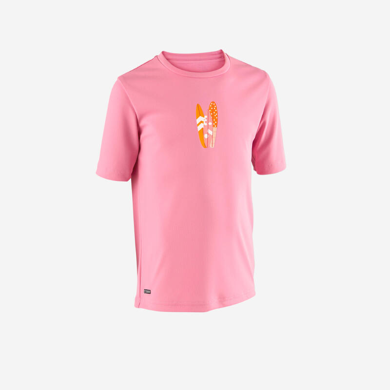 Tricou anti UV 100 UPF50+, UV>95% Love sea Roz Copii