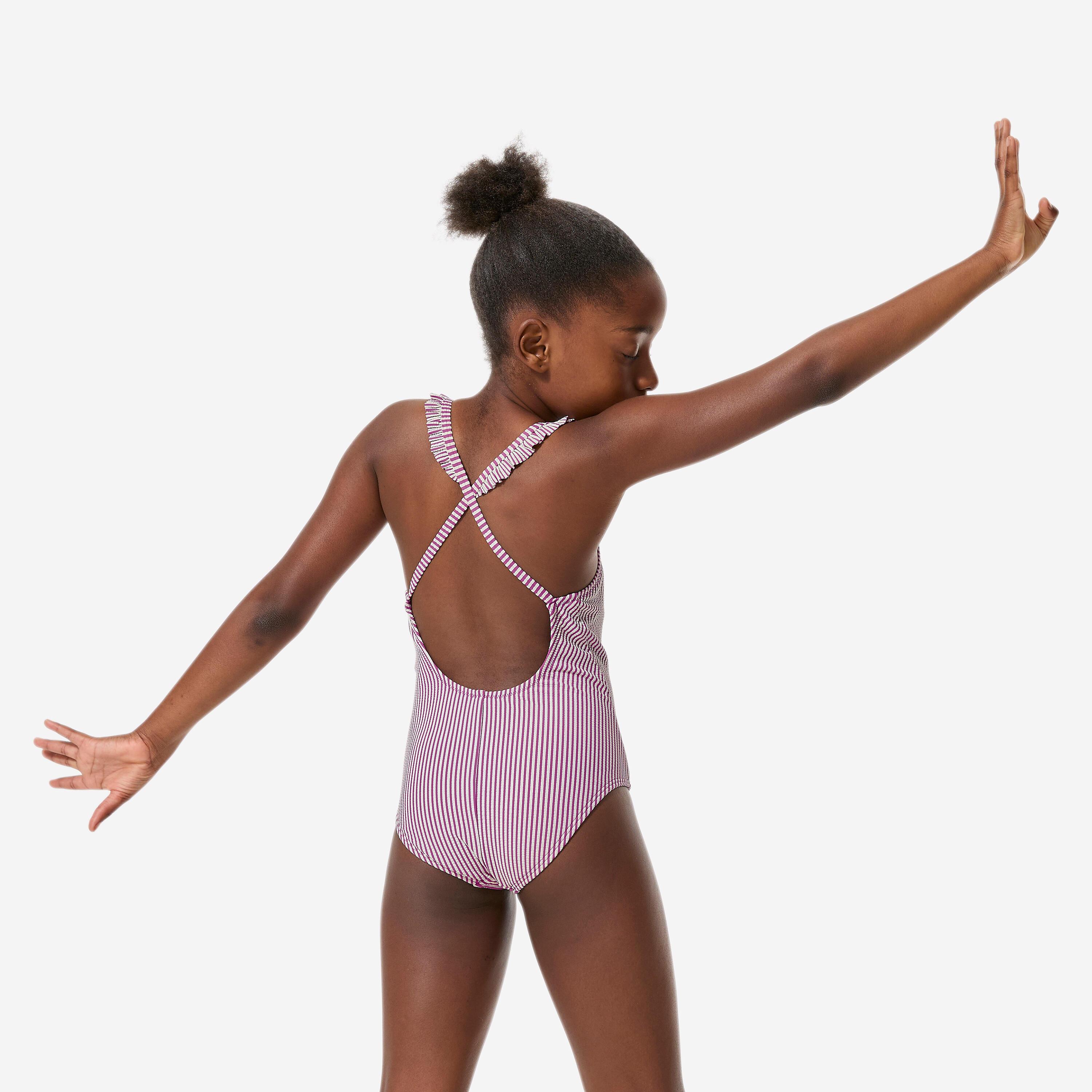 Costume Intero Kanu Surf Bambina Layla Beach Sport Banded, Righe Blu, Taglia 4, Con Protezione UPF 50+ - 4