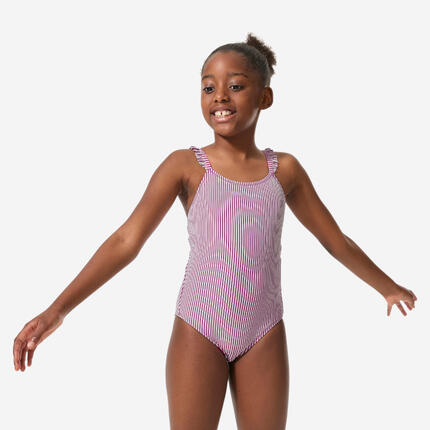 Maillot de bain de natation 1 pièce Fille ado, kaki lanzarote